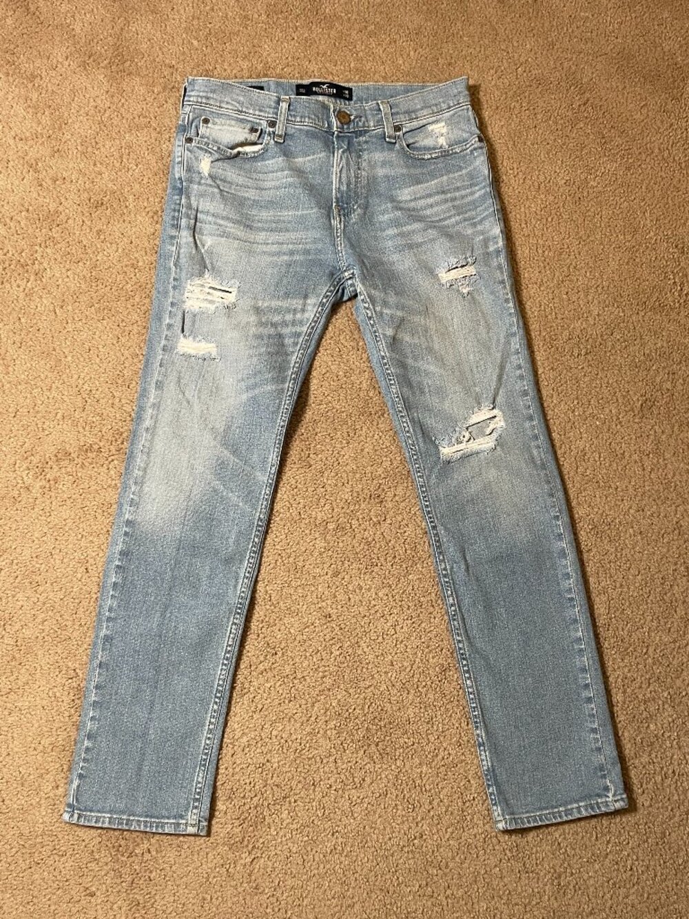 Hollister 30x30 Epic Flex Ripped Skinny Fit Denim Blue Jeans
